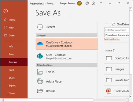 Guardar PowerPoint en OneDrive