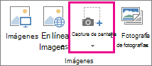 Botón de captura de pantalla grande