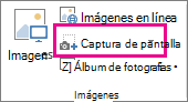 Botón de captura de pantalla pequeña
