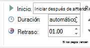 En el grupo Intervalos, puede configurar los detalles de intervalos.