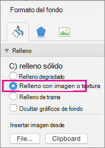 Formato del fondo en PowerPoint para Mac