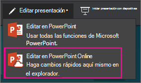 Editar en PowerPoint Online