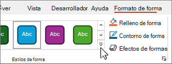 Botón Más estilos de forma