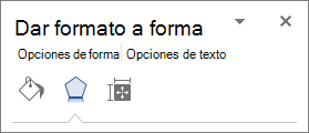 Pestaña Efectos en el panel Formato de forma