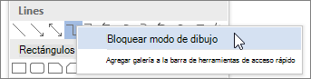 Seleccionar Bloquear modo de dibujo
