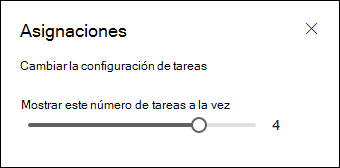 Elegir cuántas tareas mostrar.