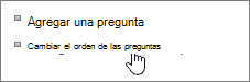 captura de pantalla de cambiar el orden de preguntas de la encuesta