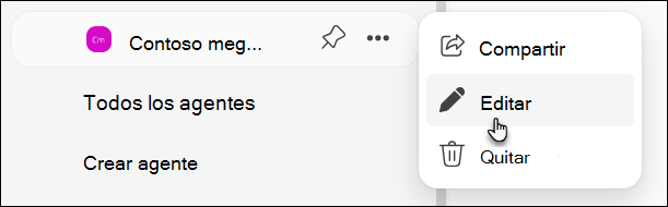 Captura de pantalla del agente de edición en BizChat