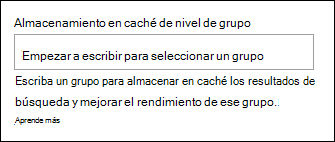 Vista previa de la opción Habilitar almacenamiento en caché para grupo.