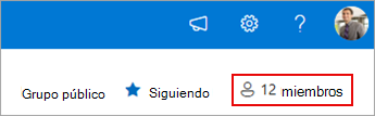Pertenencia a grupos que muestran los miembros actuales.