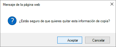 Cuadro de diálogo Quitar confirmación de vínculo