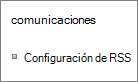 Configuración de comunicaciones de lista (RSS)