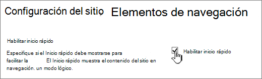 Desactivar el menú Inicio rápido
