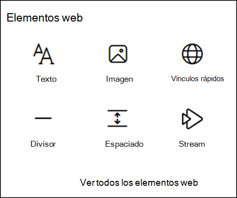 Elementos web del cuadro de herramientas