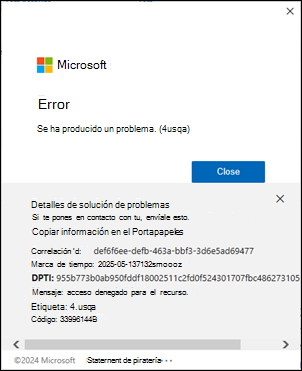 Error 4usqa de inicio de sesión clásico de Outlook