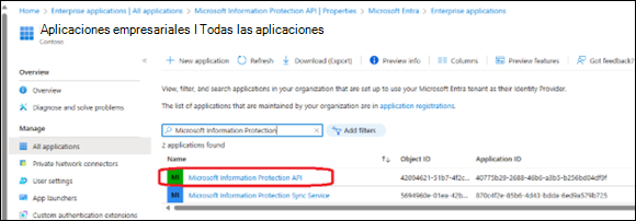 API de Information Protection MS