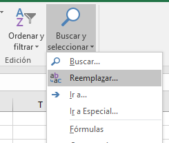 Comando Reemplazar en el ESTADO de la cinta