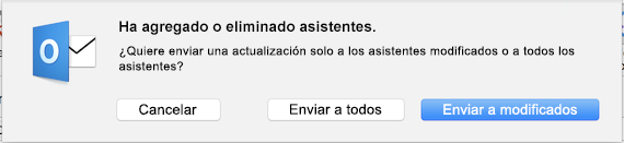 Ha agregado o eliminado asistentes.