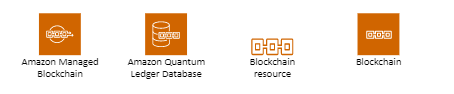 Galería de símbolos de cadena de bloques de AWS.