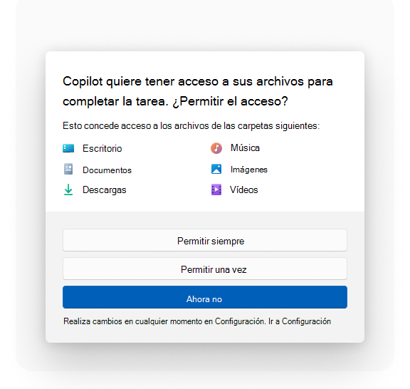 Cuadro de diálogo de consentimiento para compartir archivos