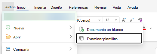 Buscar plantillas en Word para la Web