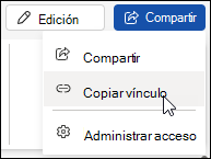 Copiar un vínculo al documento en Word para la Web