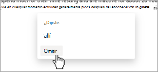 Dictar sugerencias