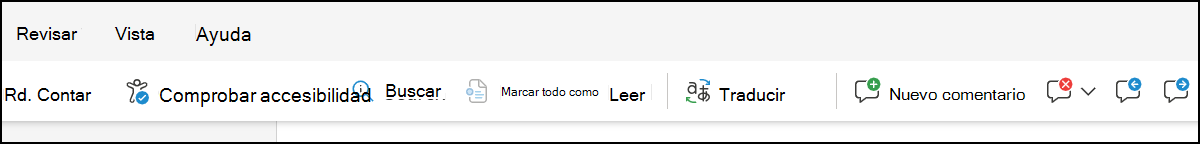 Comentarios en Word cinta