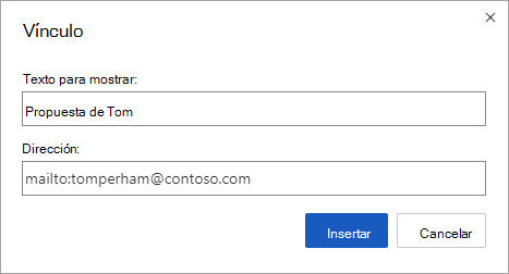 Insertar hipervínculos a direcciones electrónicas