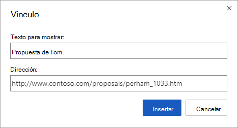Insertar hipervínculos para direcciones web