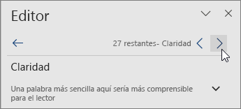 Desplácese directamente de un problema al siguiente en la parte superior del panel Editor.