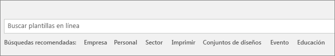 Se muestra el cuadro de búsqueda para buscar plantillas de Word en línea.
