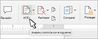 Botón Aceptar cambio