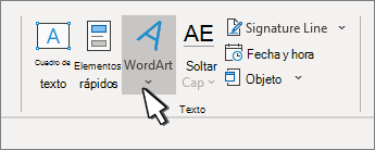 Insertar WordArt con el botón de WordArt