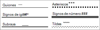 Ejemplo de ejemplo de línea horizontal