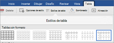Estilos de tabla