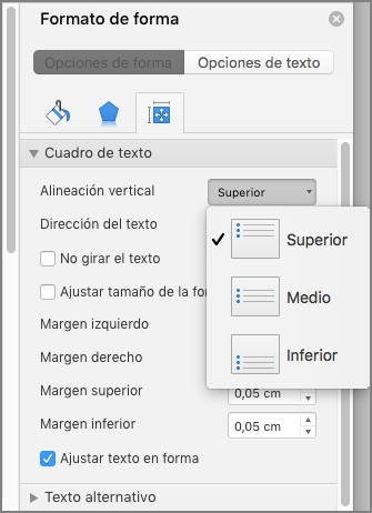 Captura de pantalla de Elegir alineación