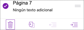 Eliminar una página en OneNote para iOS
