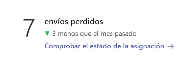 Captura de pantalla que muestra el icono de datos de estado de la asignación.