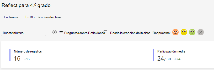 Captura de pantalla de las opciones de reflexión.