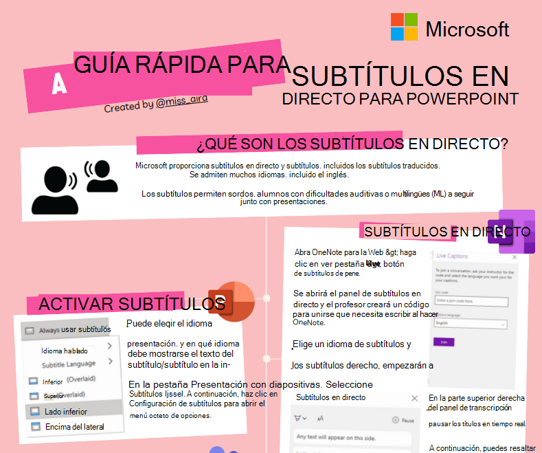 Captura de pantalla de subtítulos en directo.