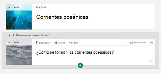 Agregar un título a una sección