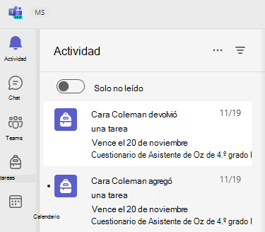 Captura de pantalla de la actividad.