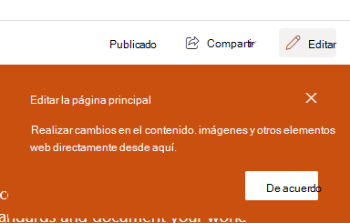 Captura de pantalla de la página de edición.
