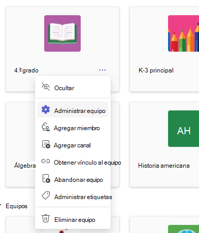 Administrar equipo