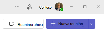 Captura de pantalla de la nueva reunión
