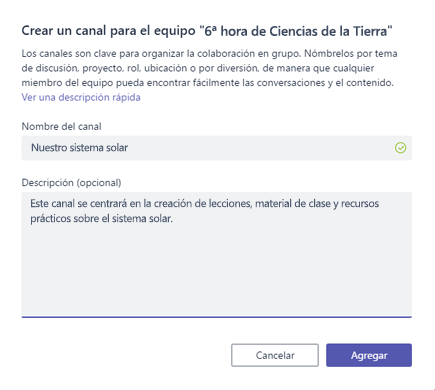 Crear canal