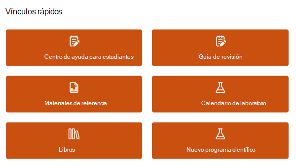 Captura de pantalla de vínculos rápidos.