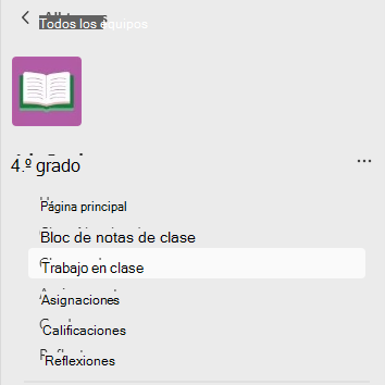 Captura de pantalla del menú de alumno.