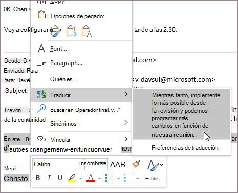 Traducir mientras se redacta